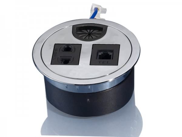 科桌桌面穿線盒，桌面插座KZ-010（兩色可選）